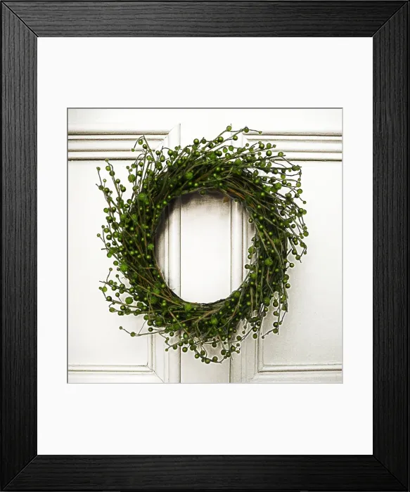 Framed Print : Christmas Wreath Digital Manipulation: aged, changed from red to green Framed Print : Christmas Wreath Digital Manipulation: aged, changed from red to green