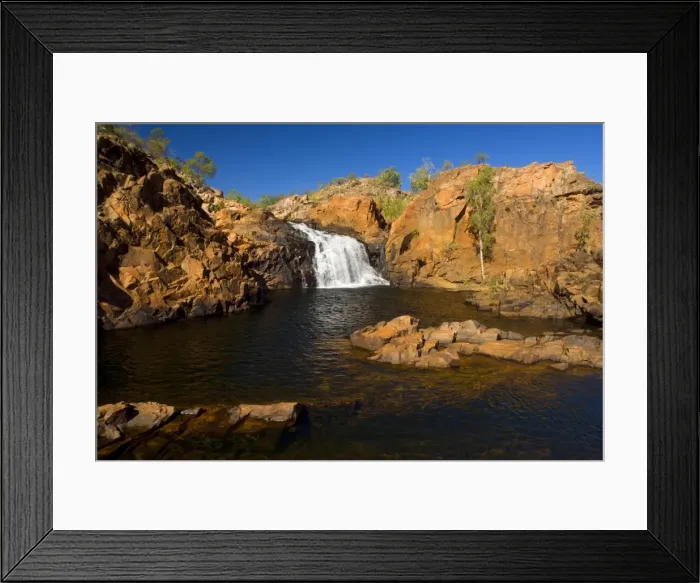 Framed Print : Waterfall and rocks - one of the upper falls of Edith Falls plunges into a small rocky pool - Edith Falls, Katherine Gorge National Park, Nitmuluk National Park, Northern Territory, Australia Framed Print : Waterfall and rocks - one of the upper falls of Edith Falls plunges into a small rocky pool - Edith Falls, Katherine Gorge National Park, Nitmuluk National Park, Northern Territory, Australia