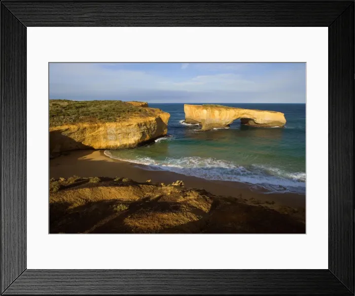 Framed Print : London Bridge - collapsed sandstone arch London Bridge. The force of the sea eats more and more of the rocks away and finally forces them to collapse - Port Campbell National Park, Great Ocean Road, Victoria, Australia Framed Print : London Bridge - collapsed sandstone arch London Bridge. The force of the sea eats more and more of the rocks away and finally forces them to collapse - Port Campbell National Park, Great Ocean Road, Victoria, Australia