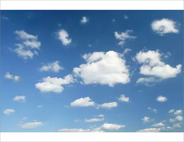 clouds and sky - blue sky dotted with tiny white clouds on a nice summer day - Baden-Wuerttemberg, Germany