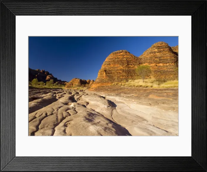 Framed Print : Domes and Piccaninny creek - famous, banded sandstone domes and dried-up riverbed of Piccaninny Creek - Bungle Bungle National Park, Purnululu National Park, Western Australia, Australia Framed Print : Domes and Piccaninny creek - famous, banded sandstone domes and dried-up riverbed of Piccaninny Creek - Bungle Bungle National Park, Purnululu National Park, Western Australia, Australia