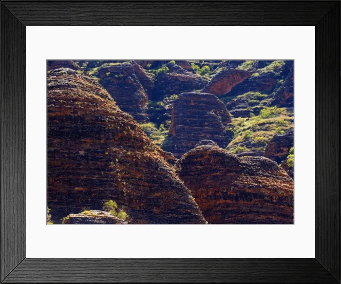 Framed Print : Sandstone Domes - famous banded, beehive-shaped domes, the world's most exceptional example of cone karst formations - Bungle Bungle National Park, Purnululu National Park, Western Australia, Australia Framed Print : Sandstone Domes - famous banded, beehive-shaped domes, the world's most exceptional example of cone karst formations - Bungle Bungle National Park, Purnululu National Park, Western Australia, Australia