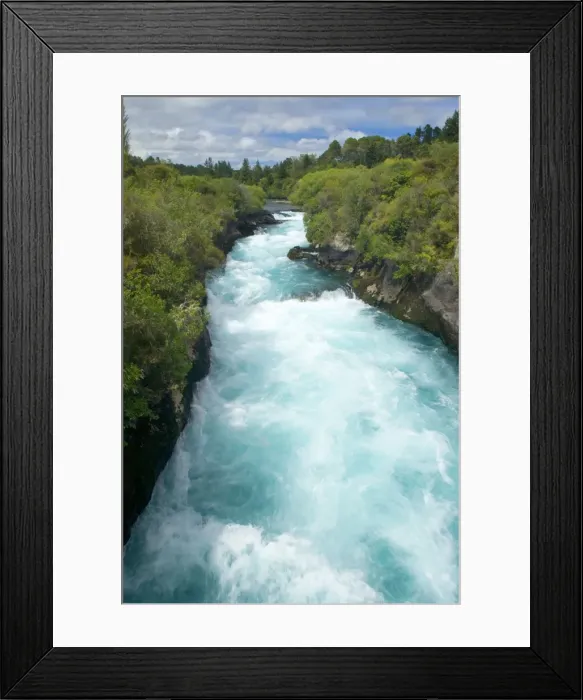 Framed Print : Wildwater river water masses of Waikato river rushing down a gorge towards Huka Falls Taupo, North Island, New Zealand Framed Print : Wildwater river water masses of Waikato river rushing down a gorge towards Huka Falls Taupo, North Island, New Zealand