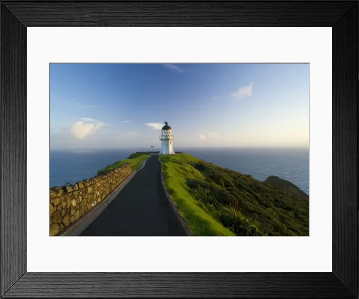 Framed Print : Cape Reinga northernmost tip of New Zealand with Cape Reinga Lighthouse in early morning light Northland, North Island, New Zealand Framed Print : Cape Reinga northernmost tip of New Zealand with Cape Reinga Lighthouse in early morning light Northland, North Island, New Zealand