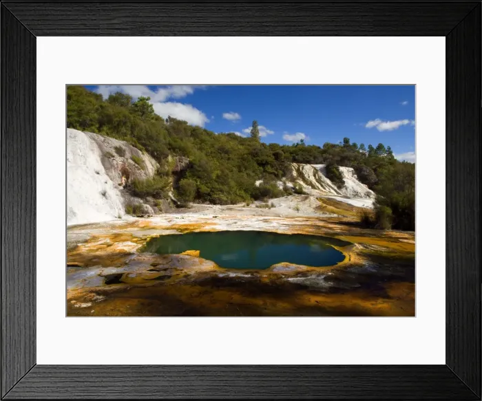 Framed Print : Rainbow and Cascade Terrace hot spring and colourful silica terrace formed by hot water algae growing in the geothermal area of Orakei Korako also called The Hidden Valley Orakei Korako, Waikato, North Island, New Zealand Framed Print : Rainbow and Cascade Terrace hot spring and colourful silica terrace formed by hot water algae growing in the geothermal area of Orakei Korako also called The Hidden Valley Orakei Korako, Waikato, North Island, New Zealand