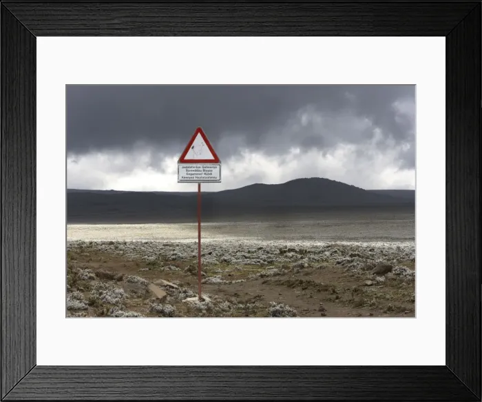 Framed Print : Sign giving information on the Ethiopian Wolf / Abyssinian Wolf / Simien Jackal / Simien fox. Bale Mountains - Ethiopia Framed Print : Sign giving information on the Ethiopian Wolf / Abyssinian Wolf / Simien Jackal / Simien fox. Bale Mountains - Ethiopia