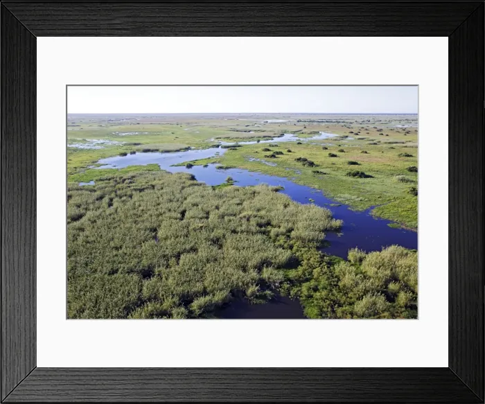Framed Print : Bangweuleu marshes - aerial. Zambia Framed Print : Bangweuleu marshes - aerial. Zambia