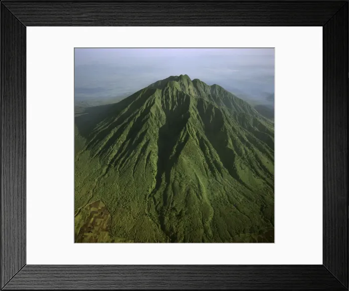 Framed Print : Rwanda - Aerial view of Africa, Mount Sabyinyo, Virunga Volcanoes, Home of Mountain Gorilla, 2003 Framed Print : Rwanda - Aerial view of Africa, Mount Sabyinyo, Virunga Volcanoes, Home of Mountain Gorilla, 2003