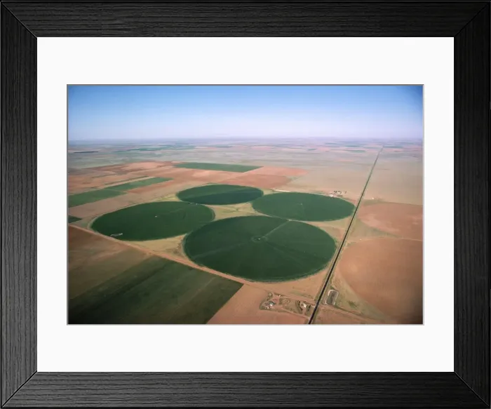 Framed Print : Irrigation - agriculture Texas, USA Framed Print : Irrigation - agriculture Texas, USA