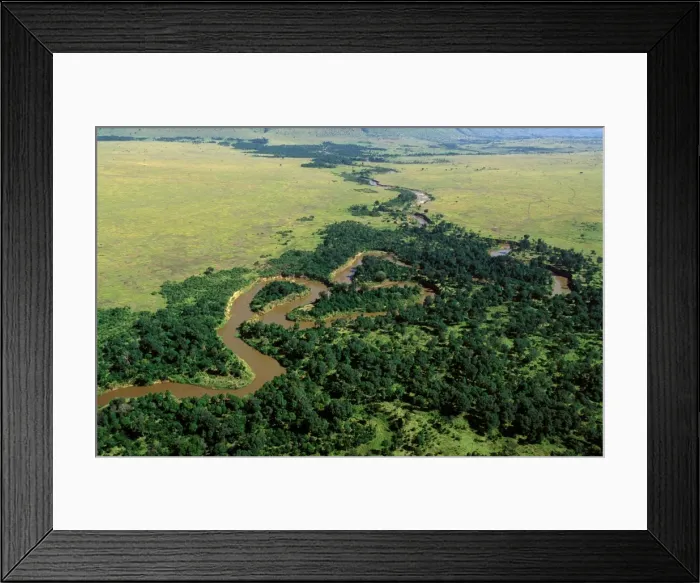 Framed Print : Aerial - Mara River - Masai Mara National Reserve - Kenya JFL17346 Framed Print : Aerial - Mara River - Masai Mara National Reserve - Kenya JFL17346