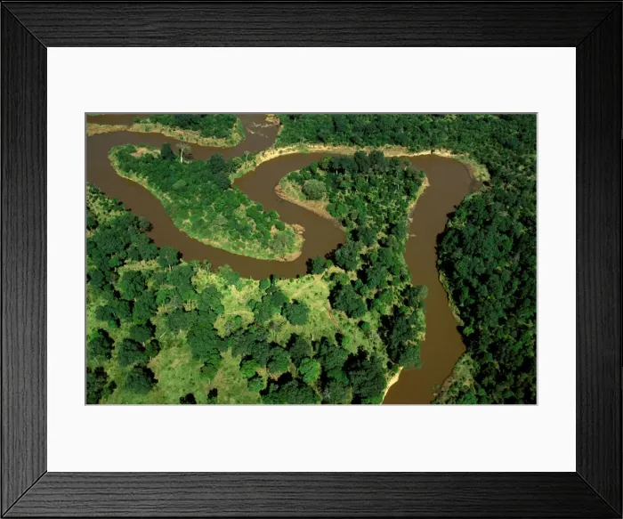 Framed Print : Aerial - Mara River - Masai Mara National Reserve - Kenya JFL17345 Framed Print : Aerial - Mara River - Masai Mara National Reserve - Kenya JFL17345