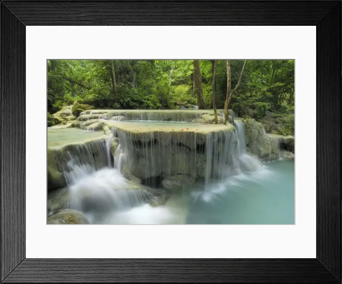 Framed Print : Seven Step Waterfall - monsoon forest Erawan N. P. Thailand Framed Print : Seven Step Waterfall - monsoon forest Erawan N. P. Thailand