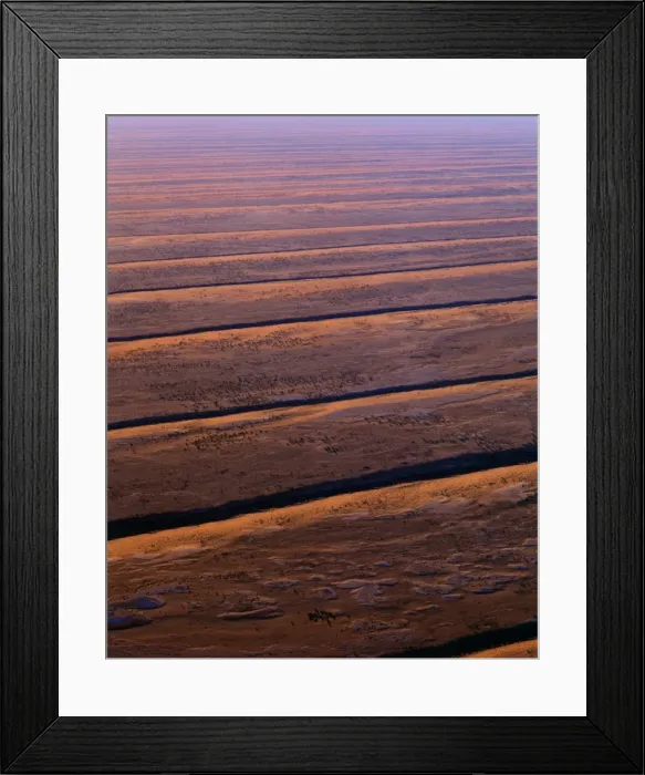 Framed Print : Aerial view - Dunefields, dunes and interdune corridors 30m+ high and rarely branched, Central-east Simpson Desert, South Australia, August 1997 JPF48132