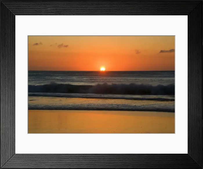 Framed Print : Sunrise over ocean - the sun is rising on the horizon over the ocean. The red ablaze sky reflects on the wet beach and the incoming waves - Fraser Island World Heritage Area, Great Sandy National Park, Queensland, Australia Framed Print : Sunrise over ocean - the sun is rising on the horizon over the ocean. The red ablaze sky reflects on the wet beach and the incoming waves - Fraser Island World Heritage Area, Great Sandy National Park, Queensland, Australia