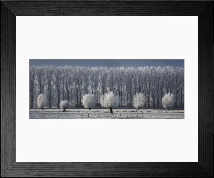 Framed Print : Countryside landscape in winter - Belgium