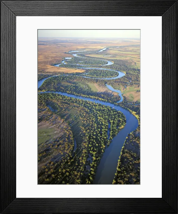 Framed Print : Aerial - South Australia - The Murray River and its meanders between Wentworth, New South Wales and Renmark, South Australia JLR06662 Framed Print : Aerial - South Australia - The Murray River and its meanders between Wentworth, New South Wales and Renmark, South Australia JLR06662