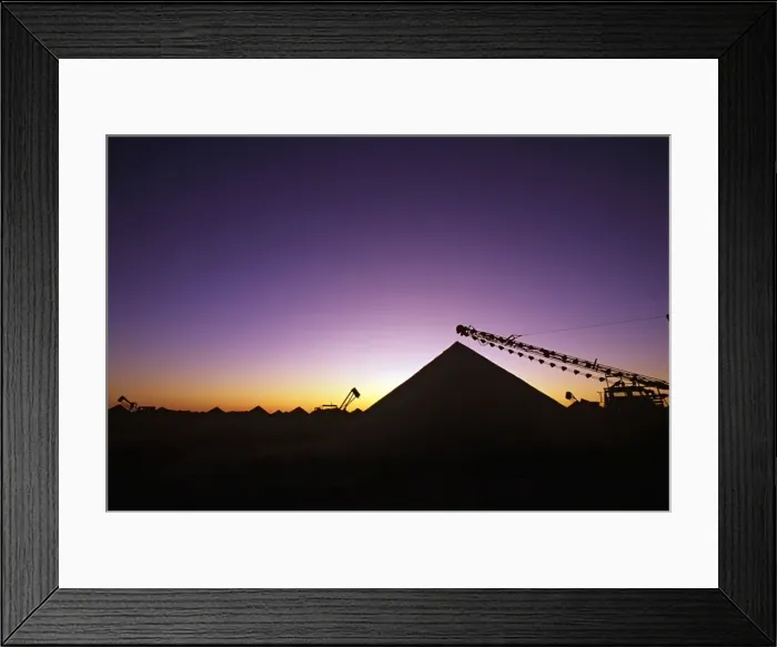 Framed Print : Opal mining silhouette of mining operation with self tipper shaft, sunset Coober Pedy, South Australia JLR05480 Framed Print : Opal mining silhouette of mining operation with self tipper shaft, sunset Coober Pedy, South Australia JLR05480