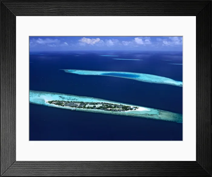 Framed Print : Aerial - Ari Atoll Maldives JLR05187 Framed Print : Aerial - Ari Atoll Maldives JLR05187