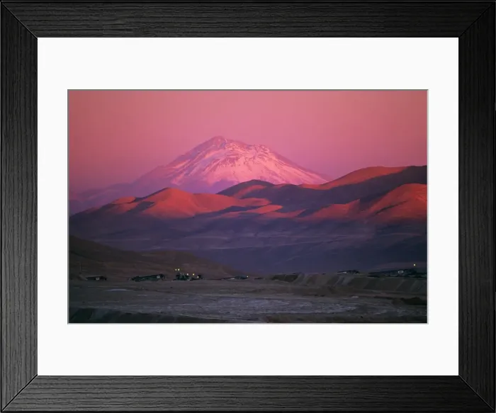 Framed Print : Escondida copper mine and Llullaillaco, active volcano, 6723 m Puna de Atacama, high plateau with high volcanic peaks. This is the second highest active volcano in the world Northern Chile JLR08062 Framed Print : Escondida copper mine and Llullaillaco, active volcano, 6723 m Puna de Atacama, high plateau with high volcanic peaks. This is the second highest active volcano in the world Northern Chile JLR08062