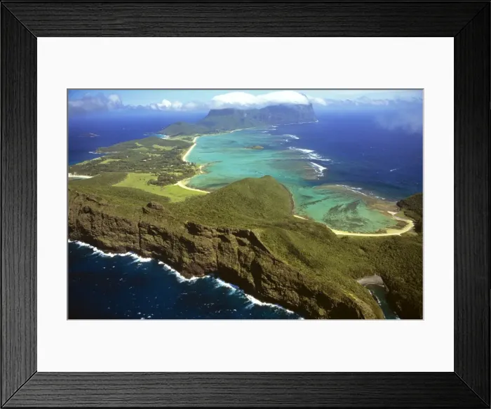 Framed Print : Lord Howe Island from the air, New South Wales, Australia JPF33565 Framed Print : Lord Howe Island from the air, New South Wales, Australia JPF33565