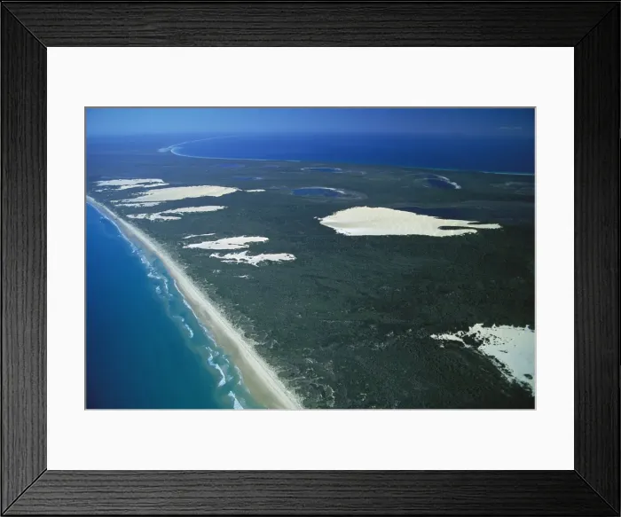 Framed Print : Aerial, lagoons lakes, sand dunes Great Sandy National Park, Fraser Island, Queensland, Australia JPF34643 Framed Print : Aerial, lagoons lakes, sand dunes Great Sandy National Park, Fraser Island, Queensland, Australia JPF34643