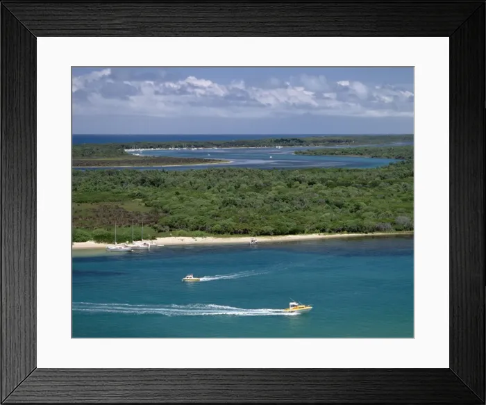 Framed Print : Aerial: Lakes Entrance Victoria with boats - Australia JPF41568 Framed Print : Aerial: Lakes Entrance Victoria with boats - Australia JPF41568