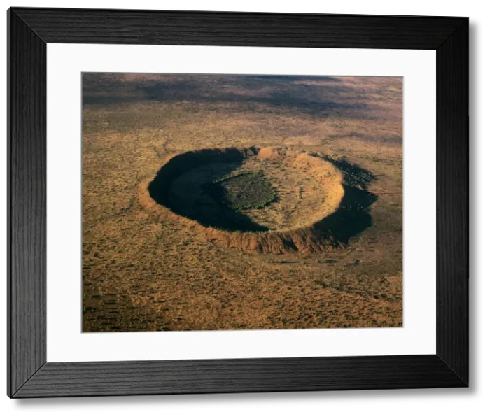 Framed Print : Wolfe Creek meteor crater, aerial second largest meteorite crater in Australia and about 25 million years old, Wolfe Creek Crater National Park, Kimberley region, Western Australia JPF43546 Framed Print : Wolfe Creek meteor crater, aerial second largest meteorite crater in Australia and about 25 million years old, Wolfe Creek Crater National Park, Kimberley region, Western Australia JPF43546