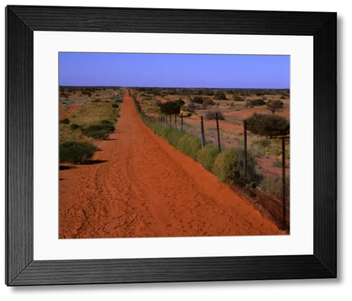 Framed Print : Dingo fence near Camerons Corner, Sturt National Park, far western New South Wales, Australia JPF44363 Framed Print : Dingo fence near Camerons Corner, Sturt National Park, far western New South Wales, Australia JPF44363