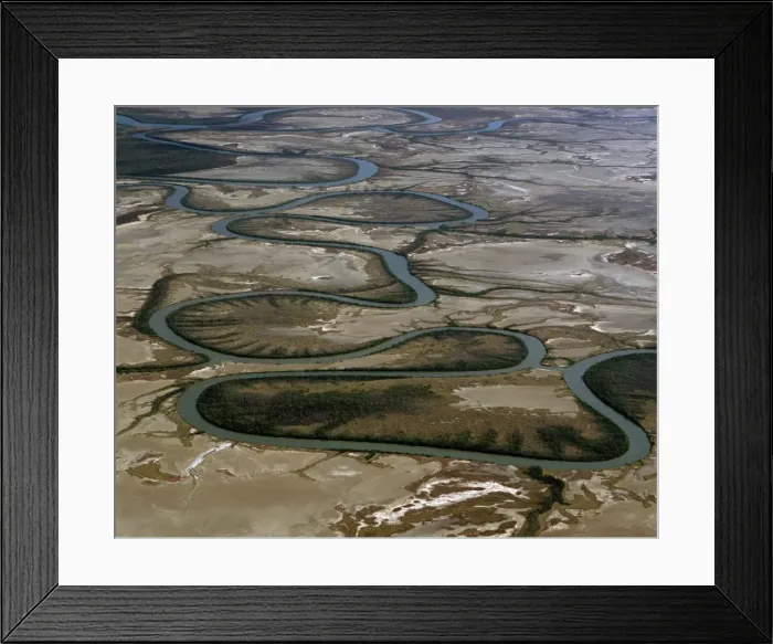 Framed Print : Aerial - Duck Creek oxbows Gulf of Carpentaria, Queensland, Australia JPF48259 Framed Print : Aerial - Duck Creek oxbows Gulf of Carpentaria, Queensland, Australia JPF48259