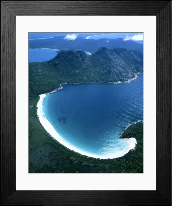Framed Print : Aerial - Wineglass Bay and the Hazards Freycinet National Park, Tasmania, Australia JPF49185 Framed Print : Aerial - Wineglass Bay and the Hazards Freycinet National Park, Tasmania, Australia JPF49185