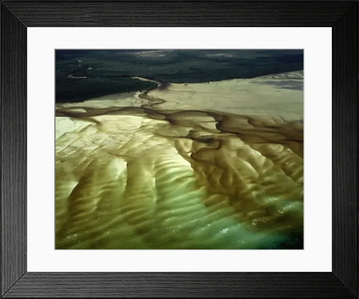 Framed Print : Aerial - A bay with shallow water revealing patterns in the white sand, Cape Grenville (not far from Shelburne Bay), Cape York Peninsula, Queensland, Australia JPF55034 Framed Print : Aerial - A bay with shallow water revealing patterns in the white sand, Cape Grenville (not far from Shelburne Bay), Cape York Peninsula, Queensland, Australia JPF55034