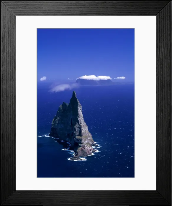 Framed Print : Aerial - Balls Pyramid world's tallest sea stack, 562 metres, Lord Howe Island, New South Wales, Australia JPF33533 Framed Print : Aerial - Balls Pyramid world's tallest sea stack, 562 metres, Lord Howe Island, New South Wales, Australia JPF33533