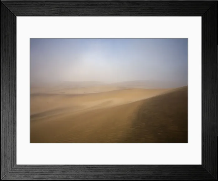 Framed Print : Dunes in the mist Dune Belt near Walvis Bay Namibia, Africa Framed Print : Dunes in the mist Dune Belt near Walvis Bay Namibia, Africa