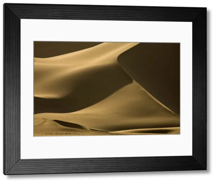 Framed Print : Abstract patterns of dunes in contrasty late afternoon light - Dune Fields - Namib Desert - Namibia - Africa Framed Print : Abstract patterns of dunes in contrasty late afternoon light - Dune Fields - Namib Desert - Namibia - Africa