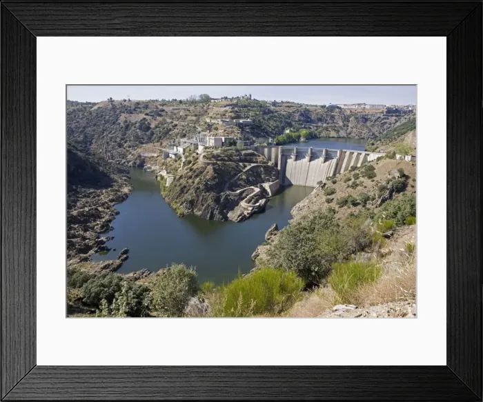Framed Print : Shared hydroelectric EDPdam at Miranda on Rio Doura on Spanish Portuguese border Framed Print : Shared hydroelectric EDPdam at Miranda on Rio Doura on Spanish Portuguese border