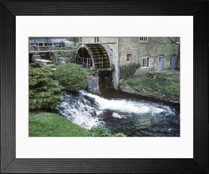 Framed Print : Working water wheel providing power for Donnington Brewery Cotswolds UK Framed Print : Working water wheel providing power for Donnington Brewery Cotswolds UK