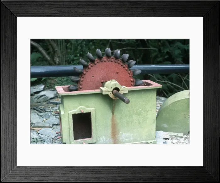 Framed Print : Small Pelton wheel hydro turbine NCAT Mid Wales UK Framed Print : Small Pelton wheel hydro turbine NCAT Mid Wales UK