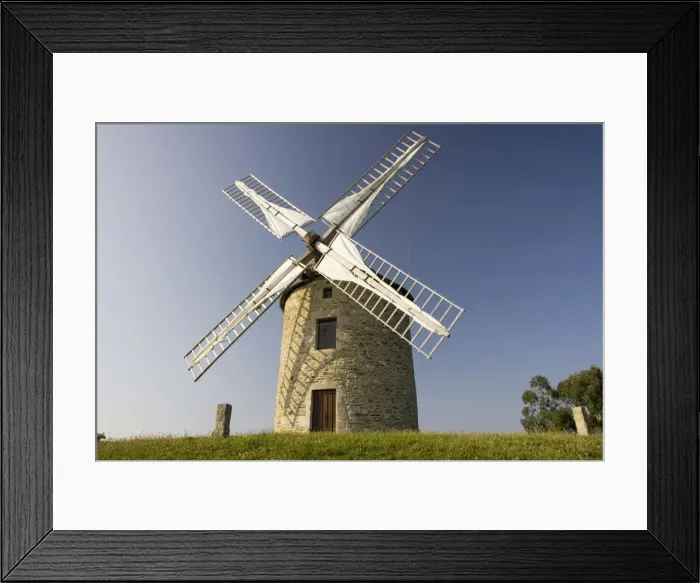 Framed Print : Restored French windmill with sails near Dinard Brittany France Framed Print : Restored French windmill with sails near Dinard Brittany France