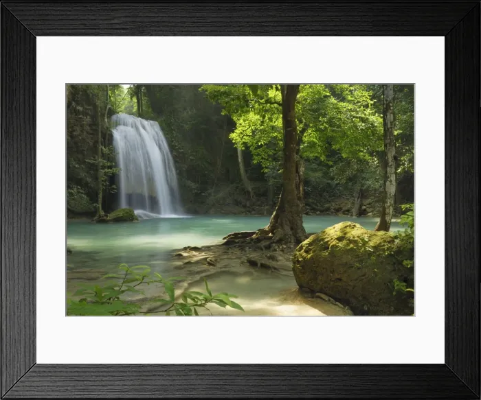 Framed Print : Seven Step Waterfall - monsoon forest Erawan N. P. Thailand Framed Print : Seven Step Waterfall - monsoon forest Erawan N. P. Thailand