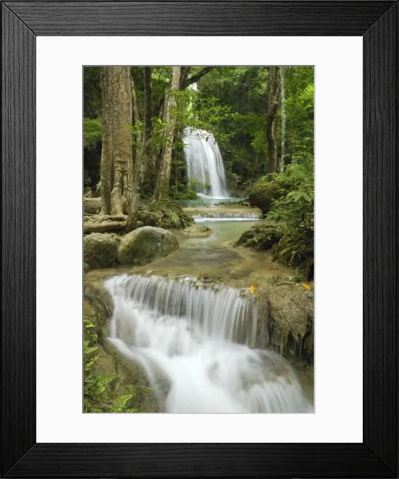 Framed Print : Seven Step Waterfall - monsoon forest Erawan N. P. Thailand Framed Print : Seven Step Waterfall - monsoon forest Erawan N. P. Thailand