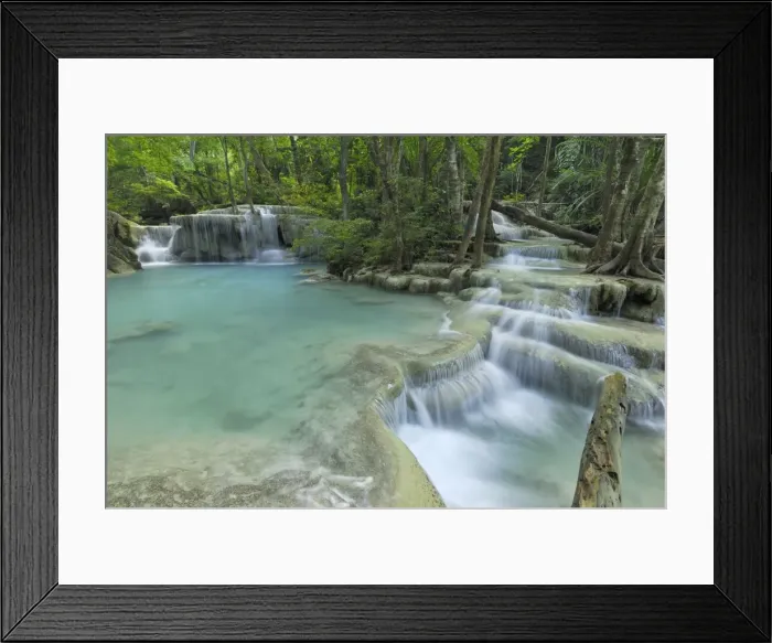 Framed Print : Seven Step Waterfall - monsoon forest Erawan N. P. Thailand Framed Print : Seven Step Waterfall - monsoon forest Erawan N. P. Thailand