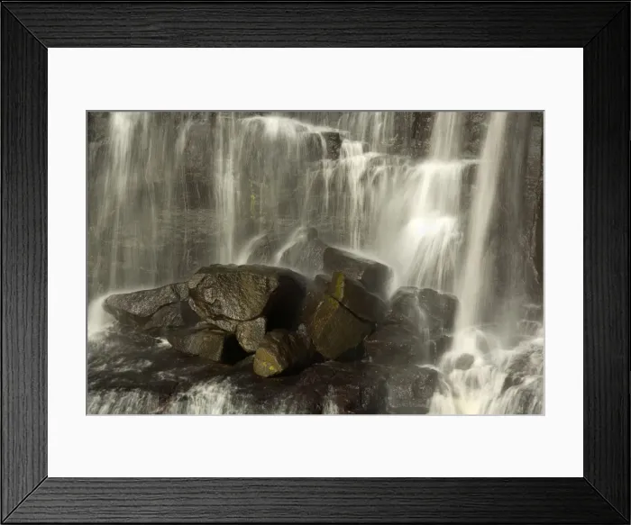 Framed Print : Ebor Falls - detail of the falling waters of the upper section of this stunning waterfall which finally plunges into a hugh pool, surrounded by sheer cliffs Framed Print : Ebor Falls - detail of the falling waters of the upper section of this stunning waterfall which finally plunges into a hugh pool, surrounded by sheer cliffs