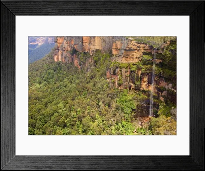 Framed Print : Govetts Leap - amazingly high waterfall and red cliffs at Govetts Leap - Blue Mountains National Park, New South Wales, Australia Framed Print : Govetts Leap - amazingly high waterfall and red cliffs at Govetts Leap - Blue Mountains National Park, New South Wales, Australia