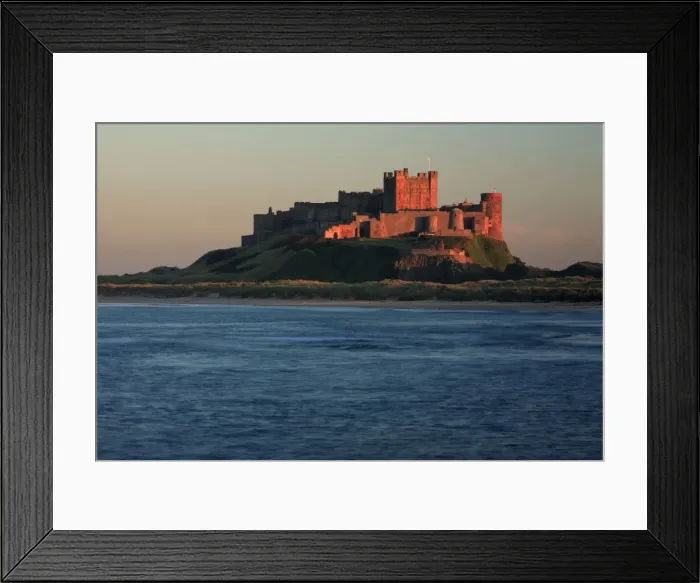 Framed Print : Bamburgh Castle - autumn sunset, Northumberland National Park, England Framed Print : Bamburgh Castle - autumn sunset, Northumberland National Park, England