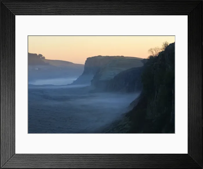 Framed Print : Hadrian's Wall - beside Crag Lough, early morning mist, Northumberland National Park, England Framed Print : Hadrian's Wall - beside Crag Lough, early morning mist, Northumberland National Park, England