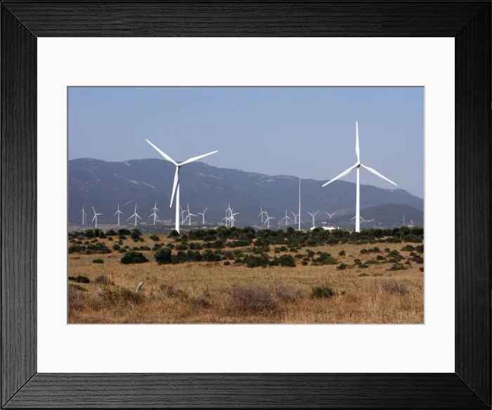 Framed Print : Windmills / Turbines at wind farm near Tarifa - Spain Framed Print : Windmills / Turbines at wind farm near Tarifa - Spain