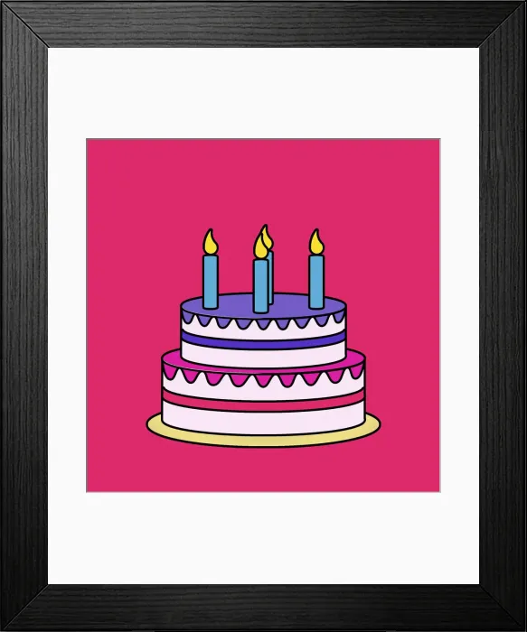 Framed Print : 13131013. Birthday party cake with candles Date Framed Print : 13131013. Birthday party cake with candles Date
