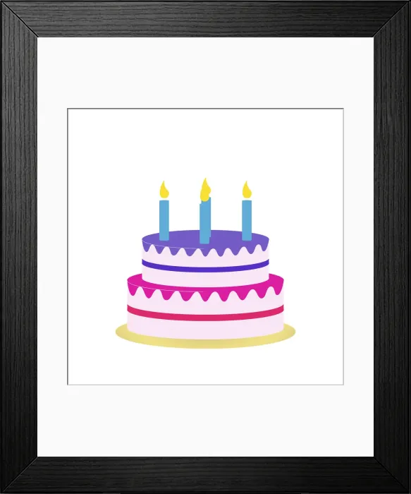Framed Print : 13131011. Birthday party cake with candles Date Framed Print : 13131011. Birthday party cake with candles Date