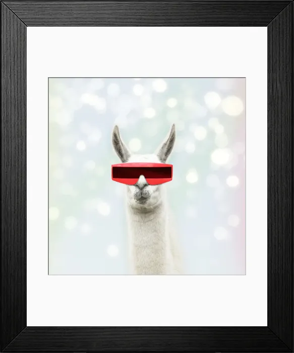 Framed Print : 13131476. Llama wearing futuristic glasses Date Framed Print : 13131476. Llama wearing futuristic glasses Date