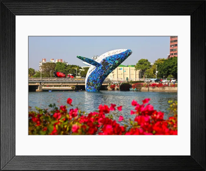 Framed Print : 13132455. Whale in Love ecological art installation in the Love River Framed Print : 13132455. Whale in Love ecological art installation in the Love River